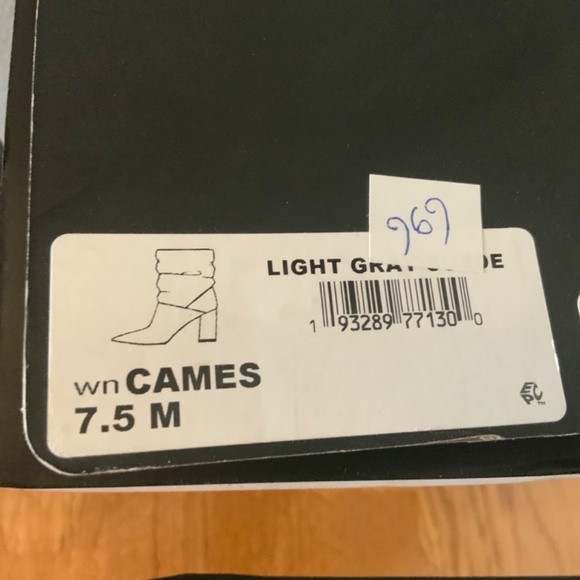 Nine West Cames Slouch Booties Grey Suede Leather Pointed Toe Mid-Calf Boots 7 - Picture 7 of 7